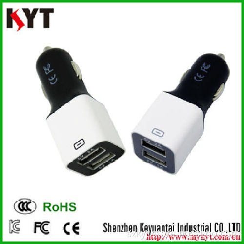 consumer electronics 5V2.4A car charger dual port usb car charger with KC,FCC,CE,RoHS